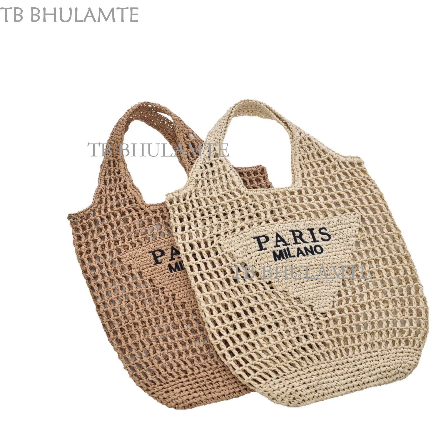 Letter Embroidery Handwoven Bag Hollow Crochet Straw Bag Beach Vacation Beach Luxury Designer Free Shipping Bag Shoulder Bag Straw Bag For Women