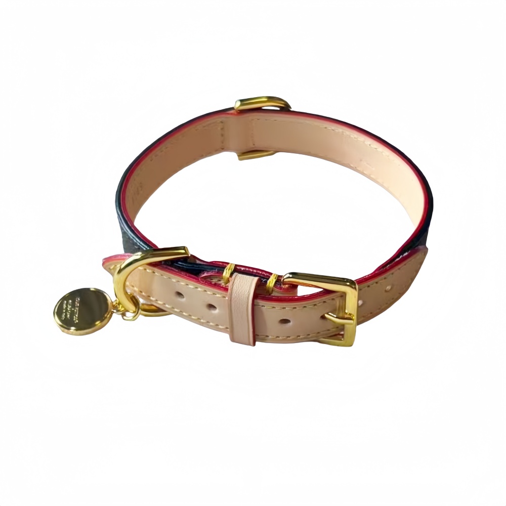 Designer Luxury Leather Dog Collar Leash Set Genuine Leather Personalized Engraving Handmade Durable Adjustable Pet Collar Gift for Dogs