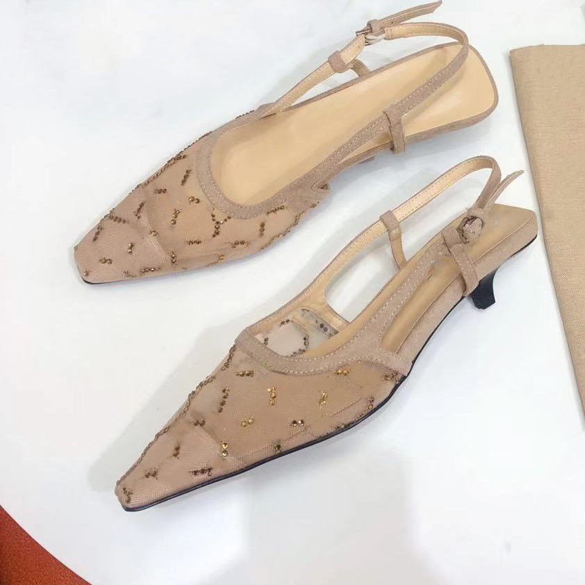 Paris Flat Sandals Woman Sandal Designer flip flops for women High quality Stylish Slipper Fashion 4.5 centimeters high heel Sandal Beach Net fabric sandals