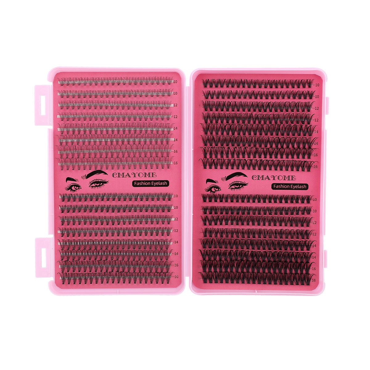 640pcs DIY Individual Eyelashes Soft Lightweight Thick Fluffy DIY Cluster Lashes Kit with Lash Bond & Seal Reusable Handmade Custer Eyelashes Set Graf