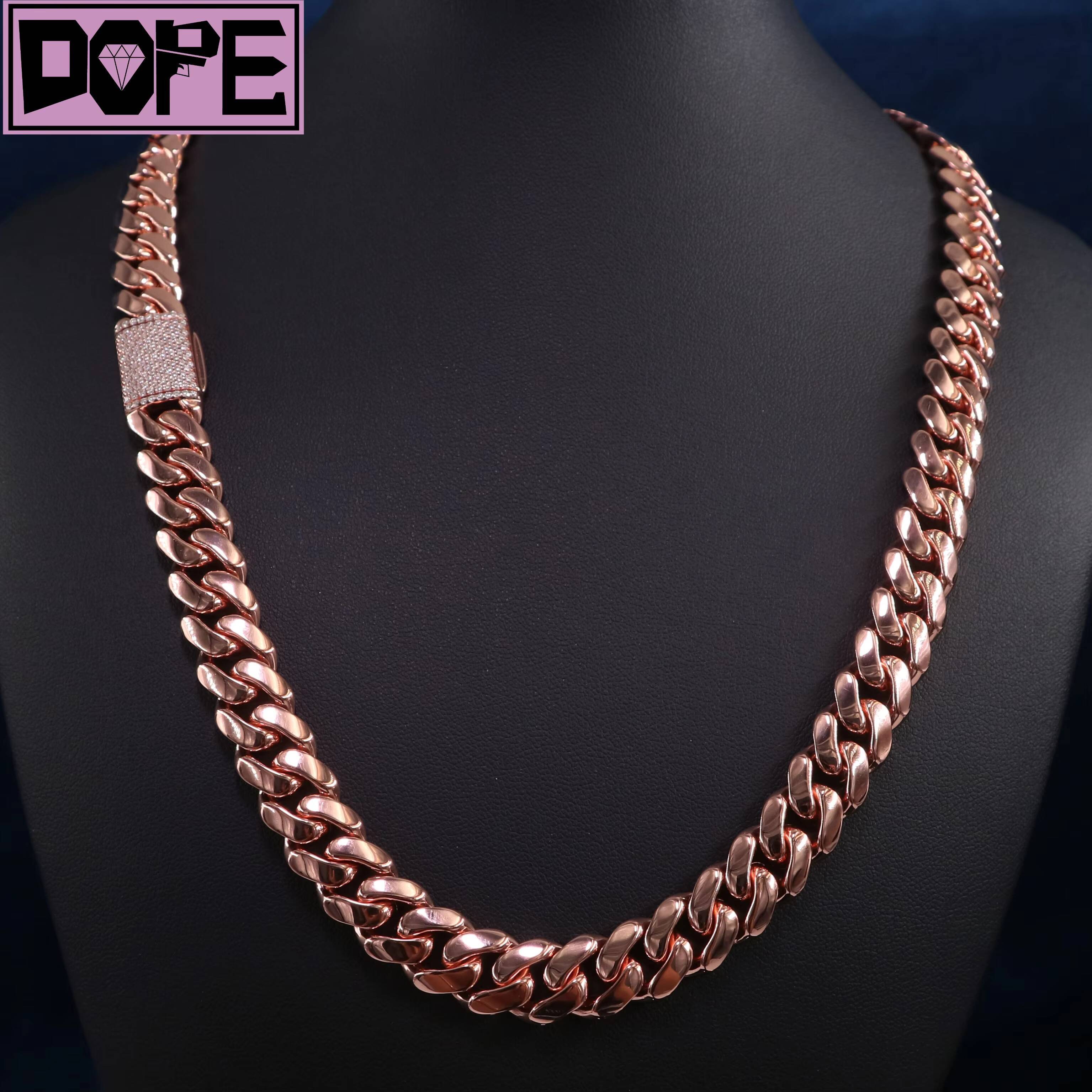 Hip Hop Chain 925 Sterling Silver Miami Cuban Link Chain 20mm Customized Trend Iced Out Lock Cuban Link Chain