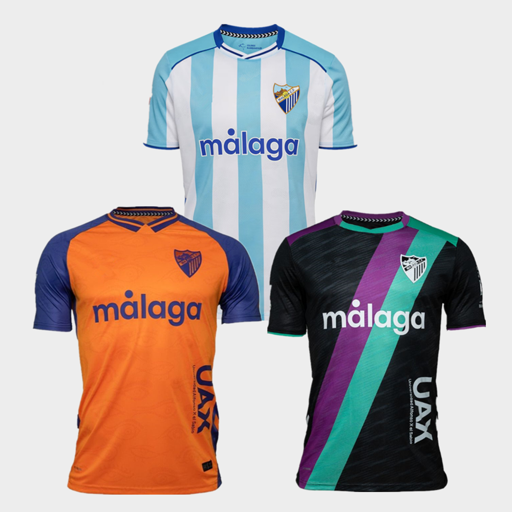 MALAGA CF soccer jersey 25th Anniversary Kit Kids remake RETRO 24 25 Home Away Football Shirts Men BUSTINZA M. JUANDE RAMON FEBAS ALEX GALLAR