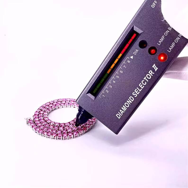 4mm Moissanite Tennis Chain 925 Sterling Silver Tennis Necklace Hiphop Purple Diamond Moissanite Tennis Chain