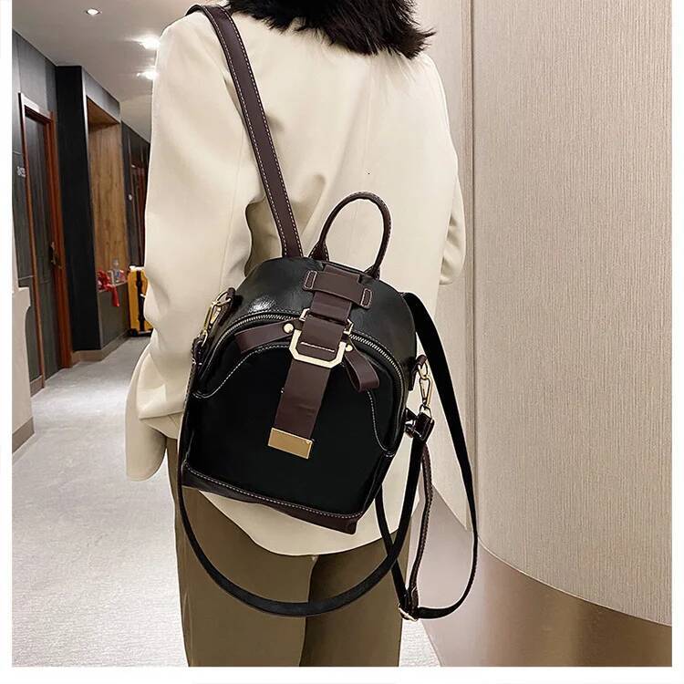 Retro Style Women design s Backpack Women s Shoulder Bag Minimalist Women s Handbag PU Leather Backpack Autumn New Designer Bag