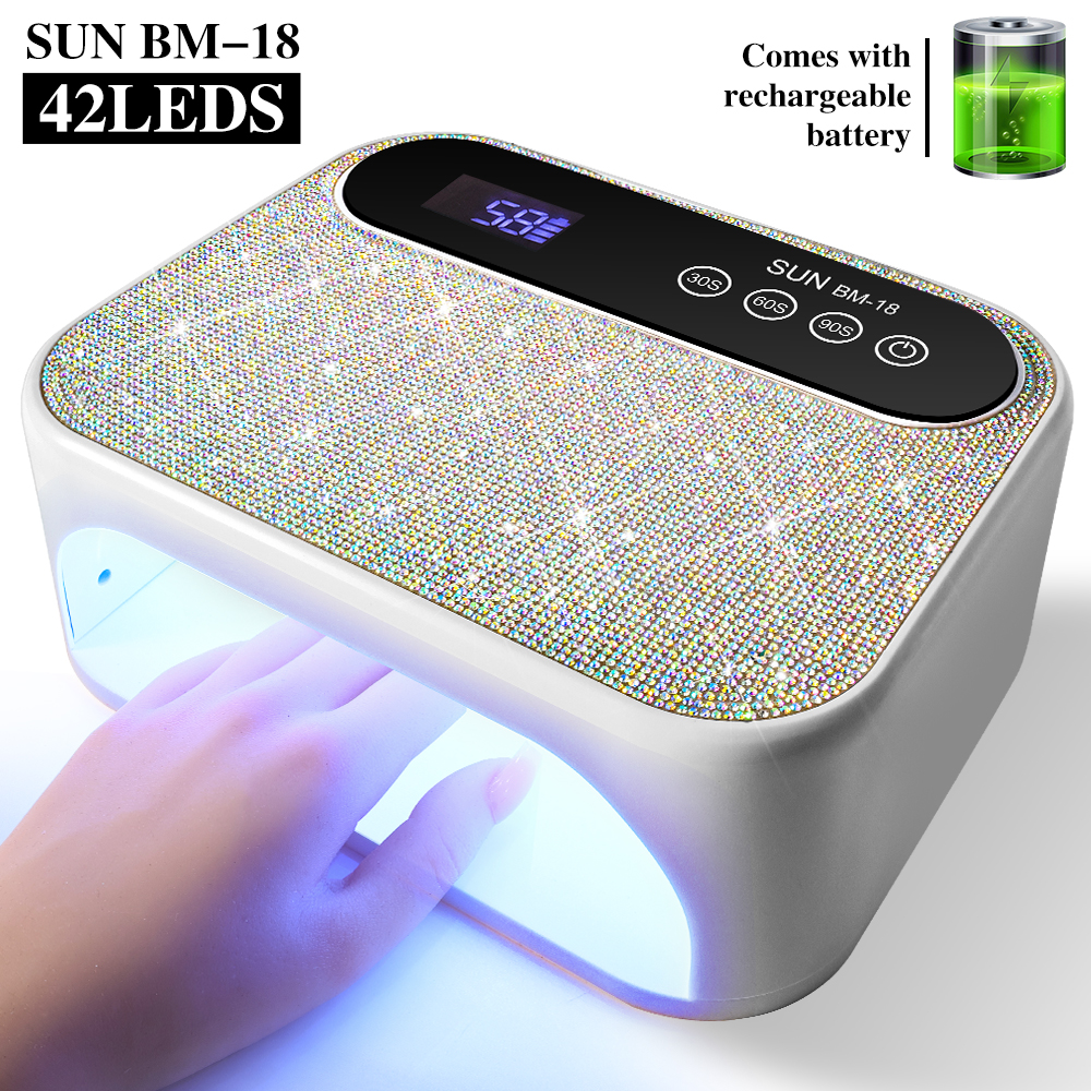 ANRLO Professional Nail Lamp with Built-in Battery & Diamond Design for Rapid Drying