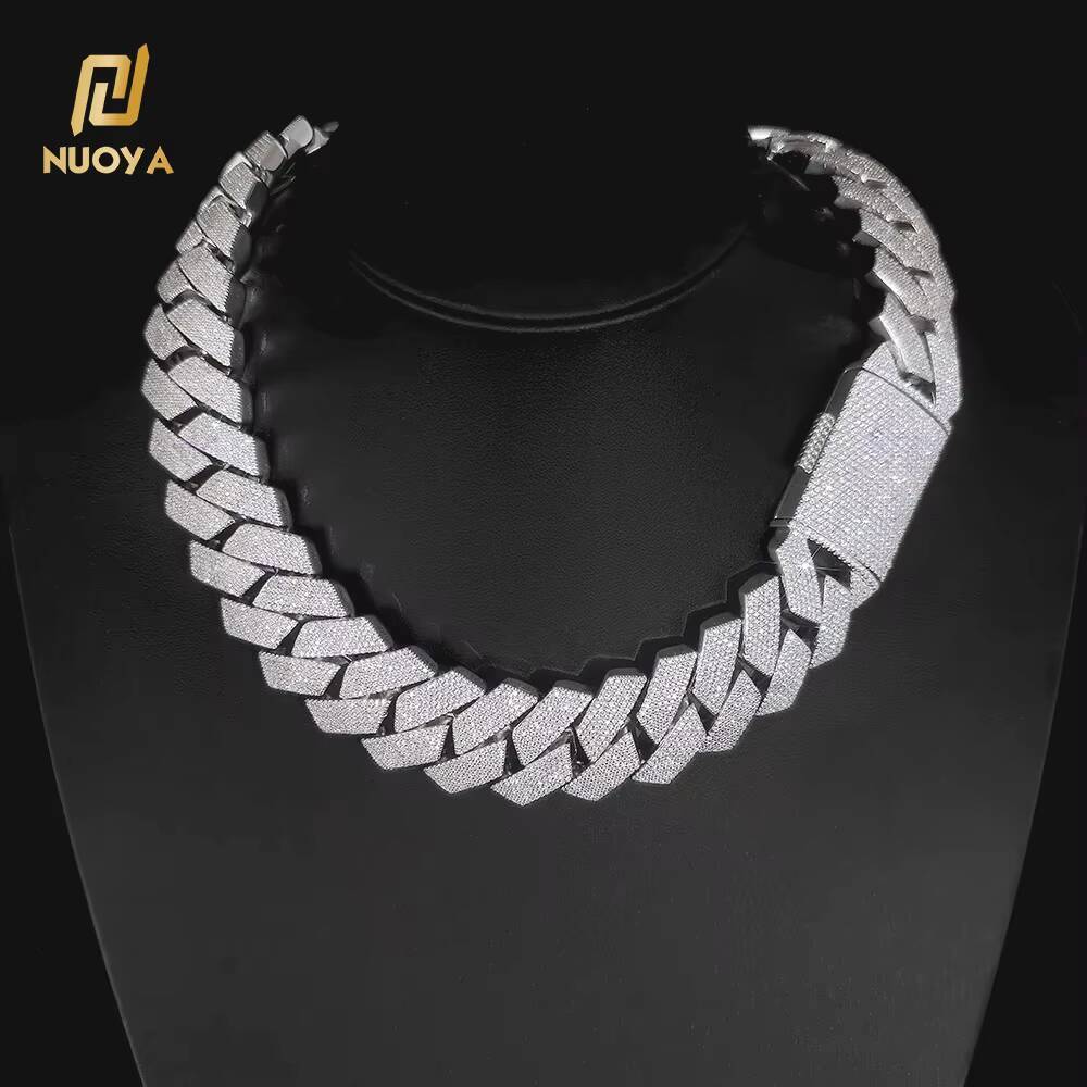 NUOYA 202636mm Iced Out Diamond Chunky Cuban Link Chain Necklace Gold Plated Hip Hop Jewelry for Men
