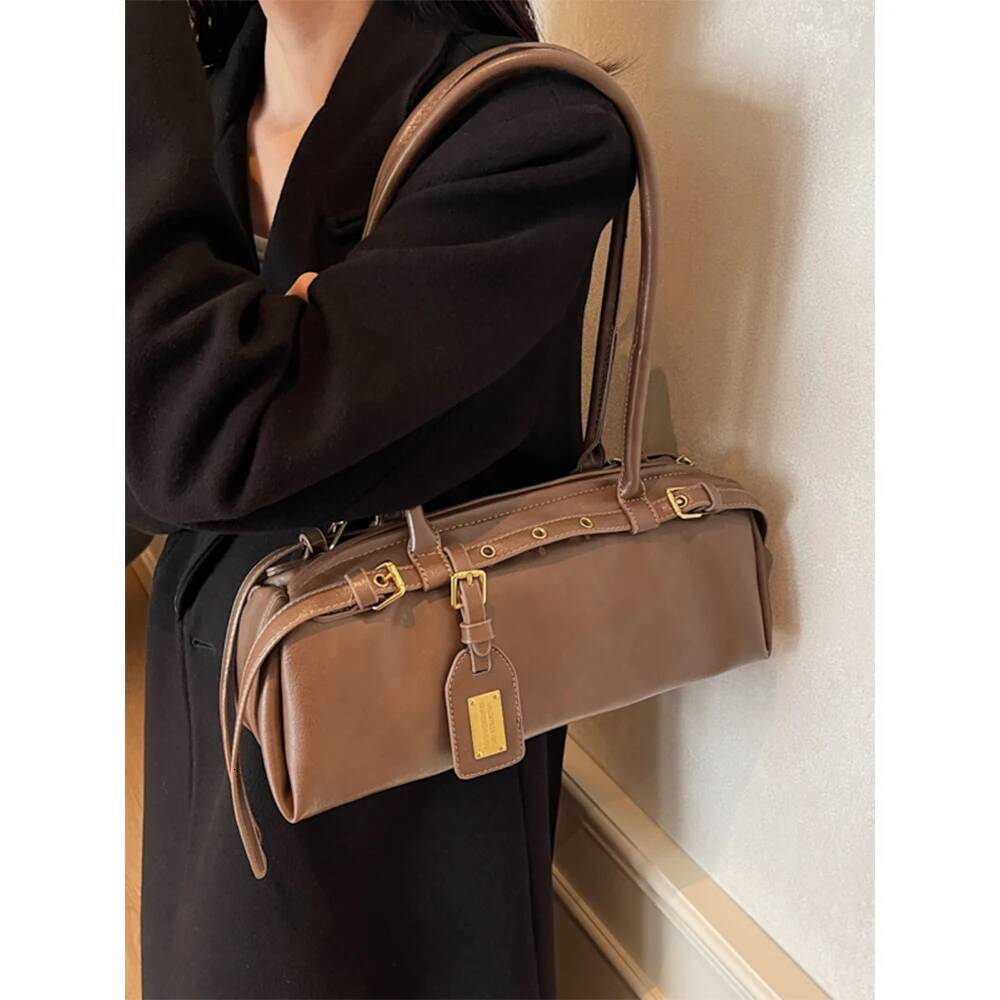 French Retro Style Women s Shoulder Bag Pu Pillow Bag Solid Color Soft Leather Women s Commuting Bag design Armpit Bag Women s Handbag Autumn New Desi