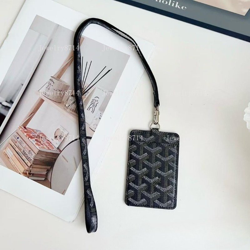 Designer Work ID Lanyard for Name Tag Work Card Keychain Keychain Fashion Women Men Credit Card Holder Coin Purse Ring Wallet