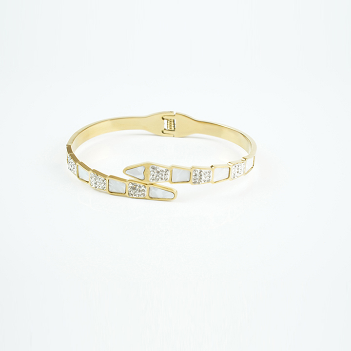 18k gold-plated women's high-end women's jewelry stainless steel open bracelet