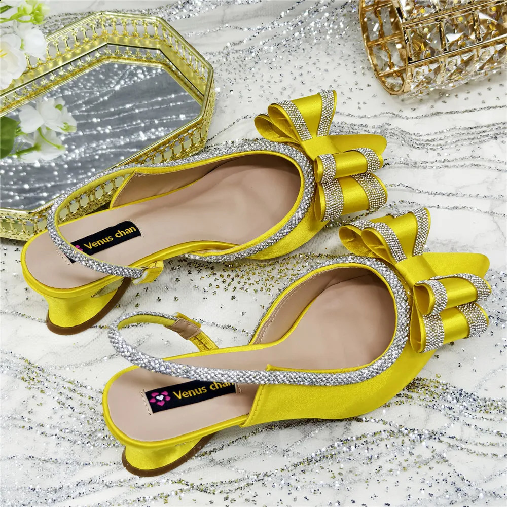 Arrival Elegant African Party Highheeled Shoes Chain Decoration Trendy Womens Sandals Nigerian Women Wedding Pumps250920