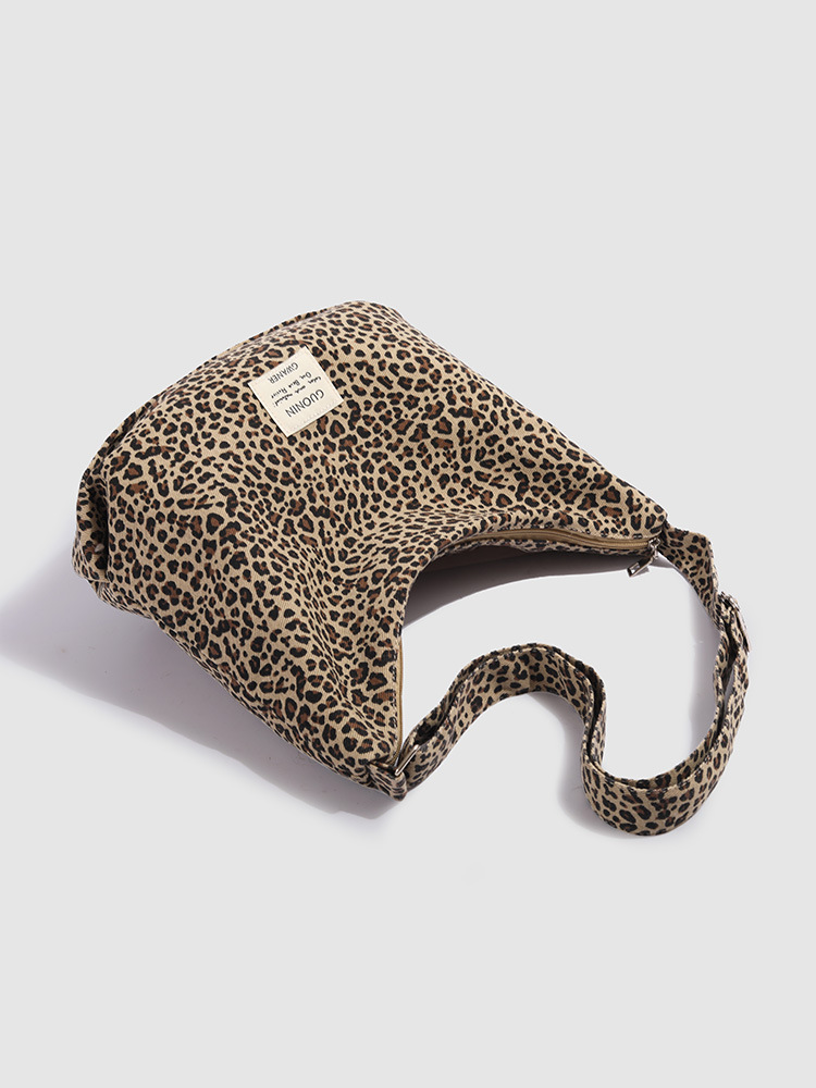 free shipping designer Leopard print canvas bag large-capacity casual single-shoulder crossbody trendy and fashionable