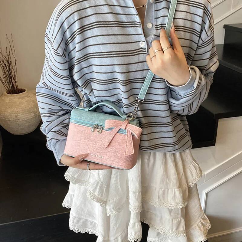 Fashionable Leather Lunch Box Spicy Girl design Women s Shoulder Bag Fashionable Trend Bow Tie Women s Crossbody Bag Autumn New Designer Bag
