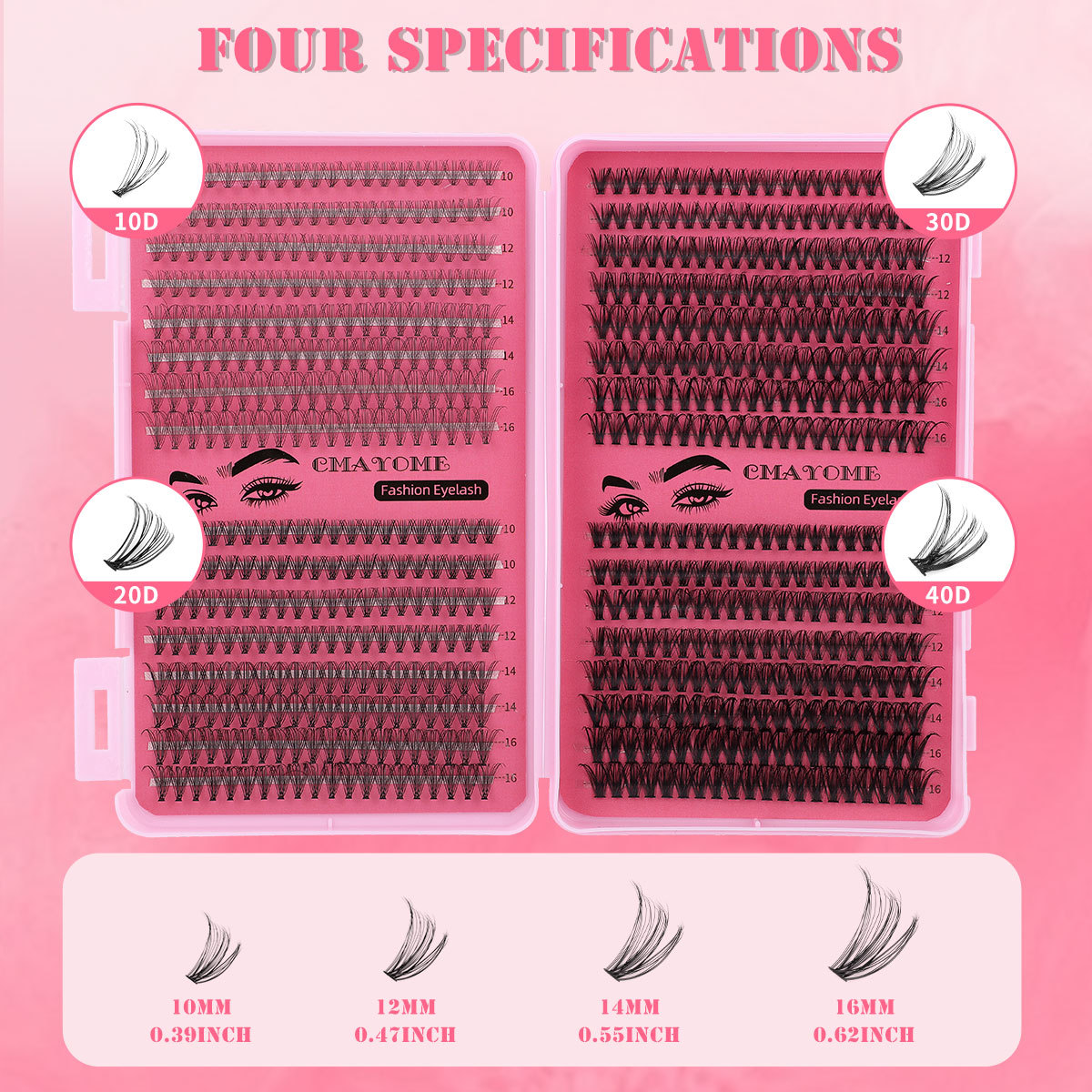 640pcs DIY Individual Eyelashes Soft Lightweight Thick Fluffy DIY Cluster Lashes Kit with Lash Bond & Seal Reusable Handmade Custer Eyelashes Set Graf