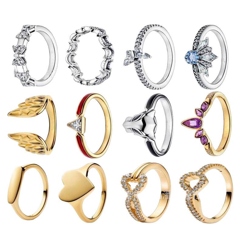 Flower studded diamond ring Couple Gold Rose Gold All Diamond Designer 20 Styles Suitable for Europe and America gift with box