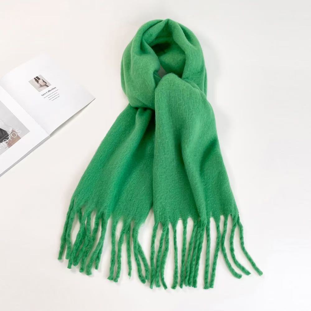 T1807 Alpaca Wool Scarf - Solid Color, Popular Style, Warm and Stylish Mid-Length Scarf/Shawl for Winter