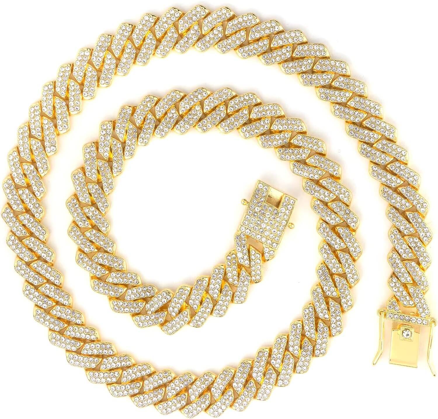 Iced Out Vvs 14mm Cuban Link Chain Pass Diamond Tester 925 Sterling Silver Gold Plated Moissanite Cuban Chain