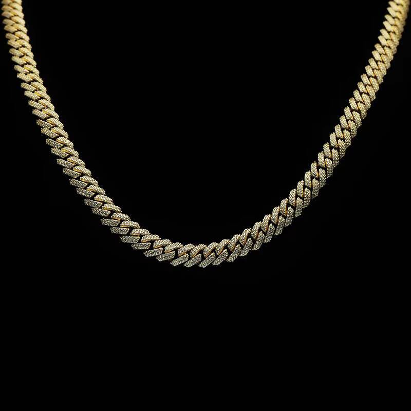 Luxurious Mens S925 Pure Silver GoldPlated ChicagoStyle Link Necklace Fine Chains Jewelry for Parties Gatherings