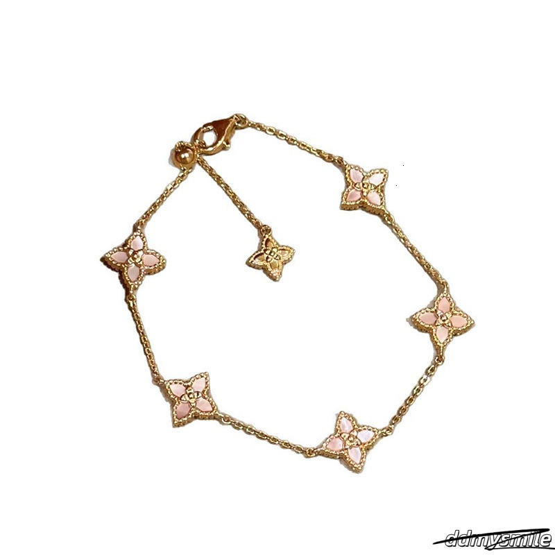 Fritillary Flower Petal Pendant Palace Style Bracelet Exquisite Light High-End Hand Accessories ddmysmile ddmysmile ddmysmile ddmysmile