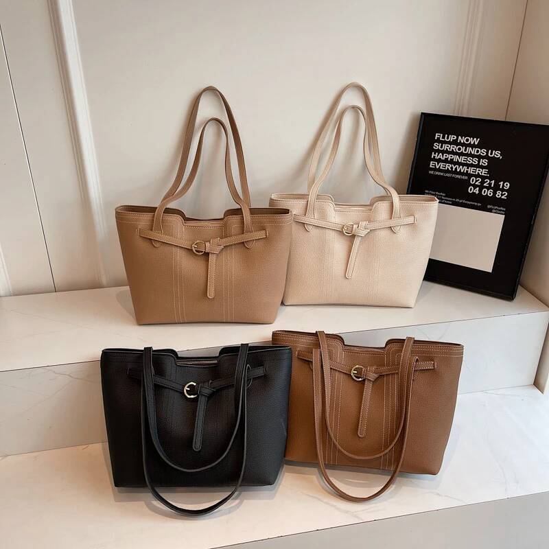 Fashion Trend PU design Leather Women s Shoulder Bag Handbag Large Capacity Solid Color Handbag Autumn New Designer Bag Versatile Commuter Bag