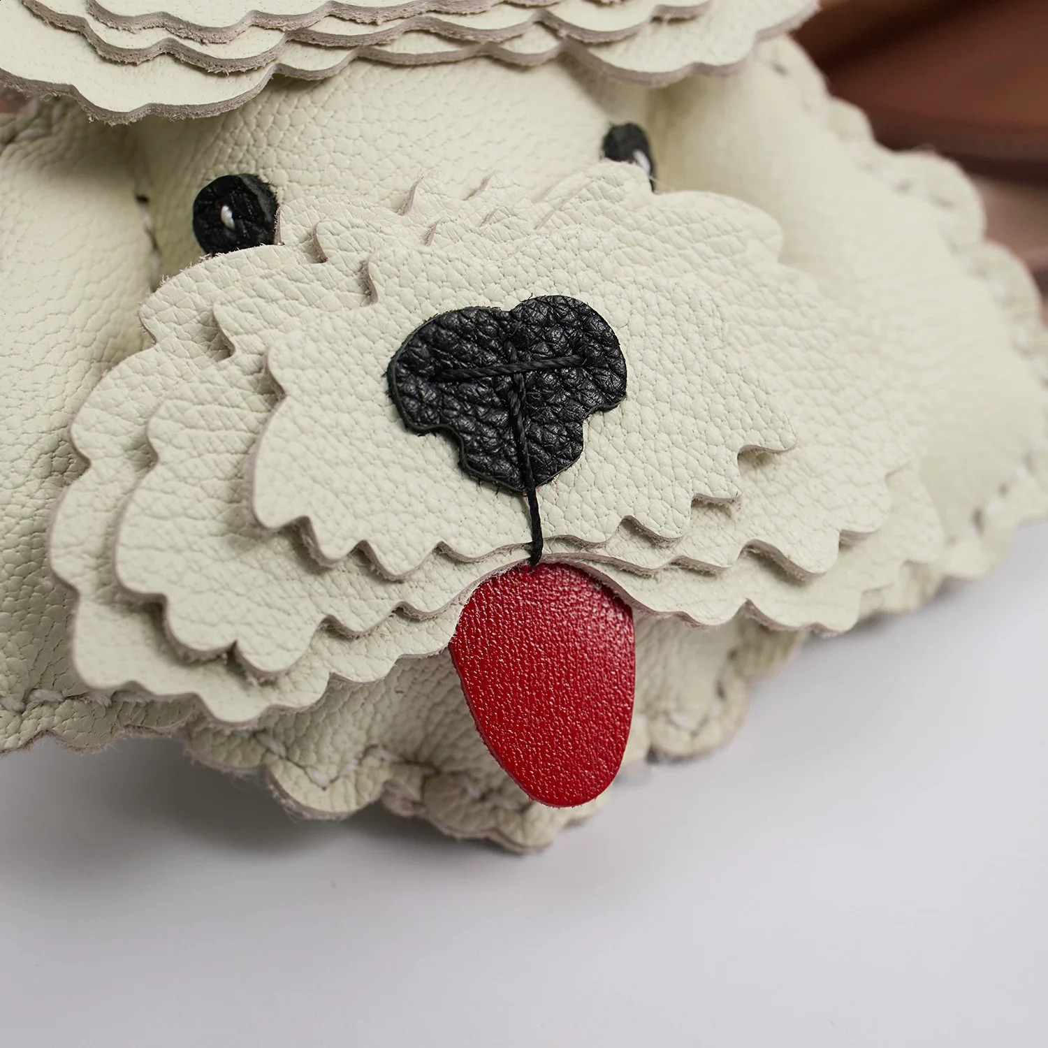 Sheepskin Handmade Leather Cute Teddy Dog Bag Charm KeyChain Gift Cute Decoration For Bags Exquisite Charm Bag Accessories 250920