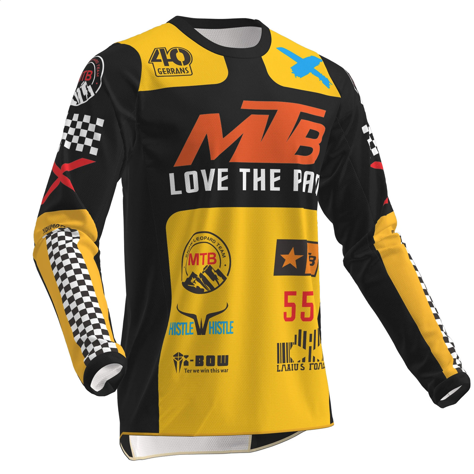 Mens Long Sleeve Motocross Cycling Jerseys Downhill Mountain Bike MTB Shirts Offroad DH Bicycle Jeresys Clothing 250920