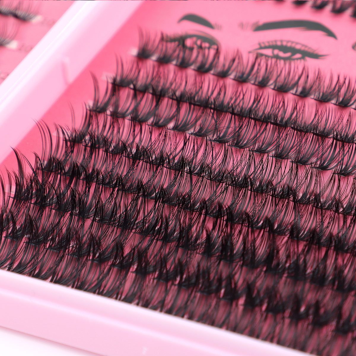 640pcs DIY Individual Eyelashes Soft Lightweight Thick Fluffy DIY Cluster Lashes Kit with Lash Bond & Seal Reusable Handmade Custer Eyelashes Set Graf