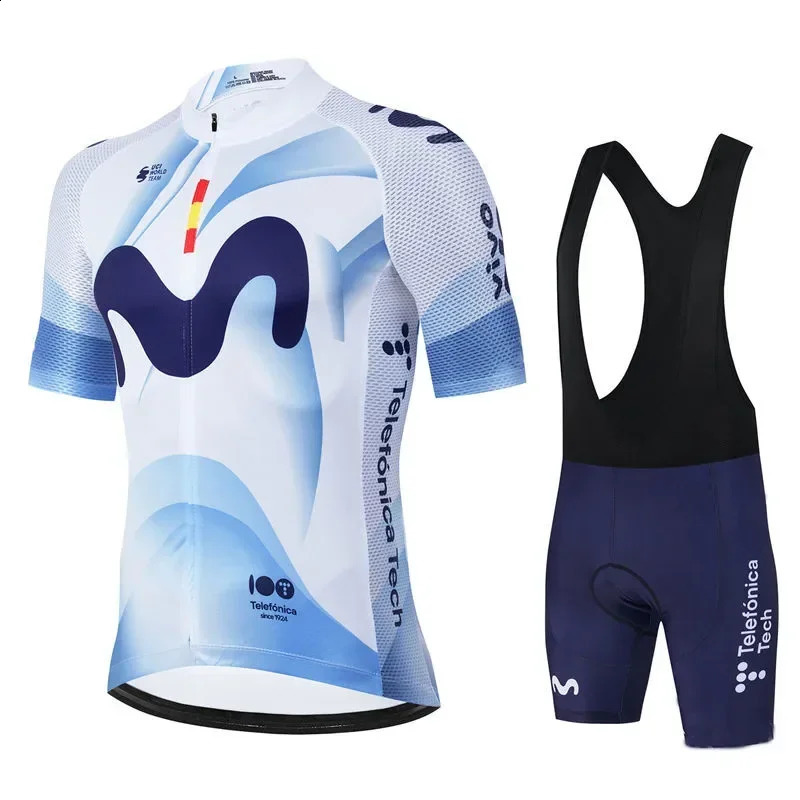 Movistar Pro Team Summer Cycling Jersey Suit Mens Breathable Mountain Bicycle Clothing Set Bike Mountain Maillot Ropa Ciclismo 250920
