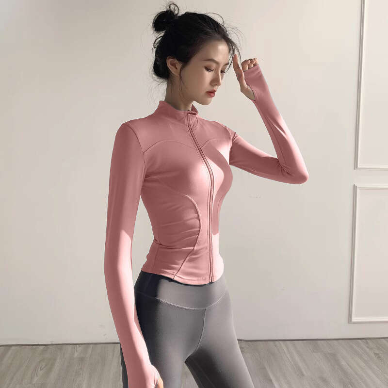 Spring and Autumn Lulu Women's Clothing Sports Top Running Fitness Shirt Long Sleeve Yoga Zipper Jacket