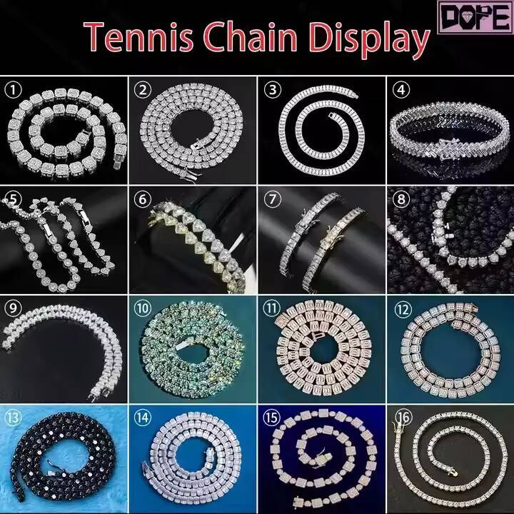 Customized Trend Pass Diamond Test Moissanite Tennis Chain S925 Silver D VVS Moissanite Tennis Chain