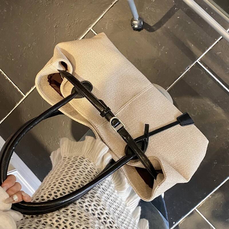 Leather Handbag With Simple Style Large Capacity Women s design Shoulder Bag With Zipper Women s Armpit Tote Bag Autumn New Designer Bag