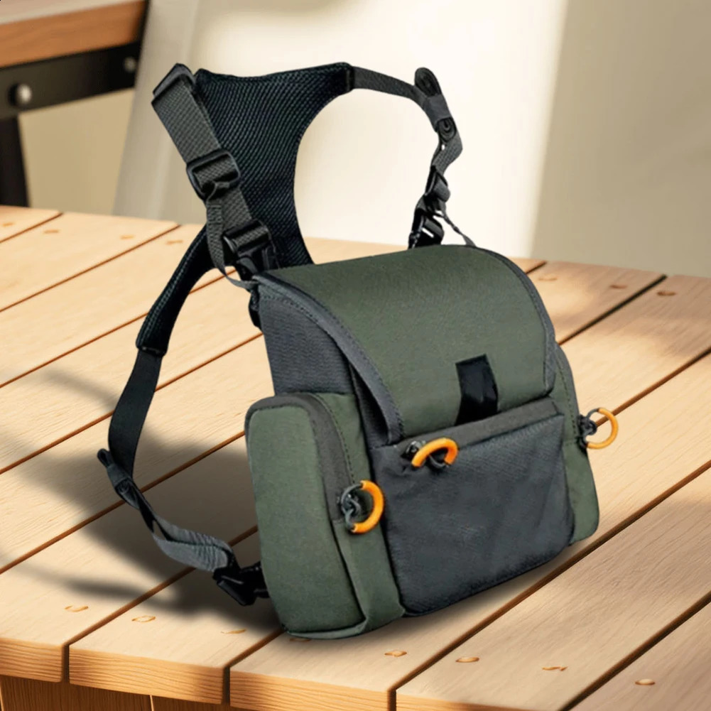 Binocular Harness Chest Pack with Rangefinder Pouch Adjustable Large Capacity Bino Case for Hunting Hiking 250920