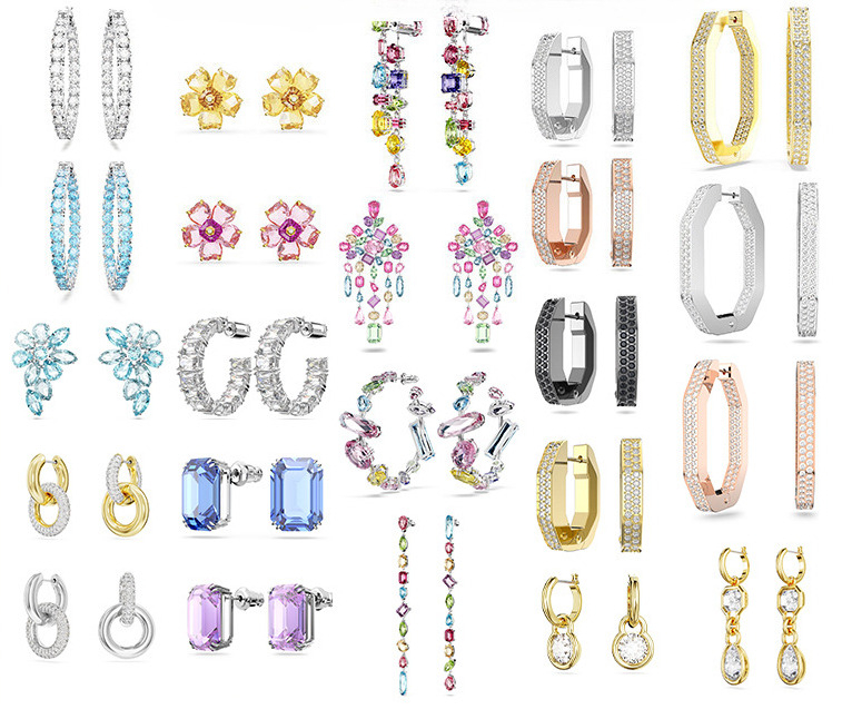 2025 New Big circle ice Austria crystal designer earrings for women pink colorful stone drop tassel lovely flower elegant earring earings ear rings jewelry