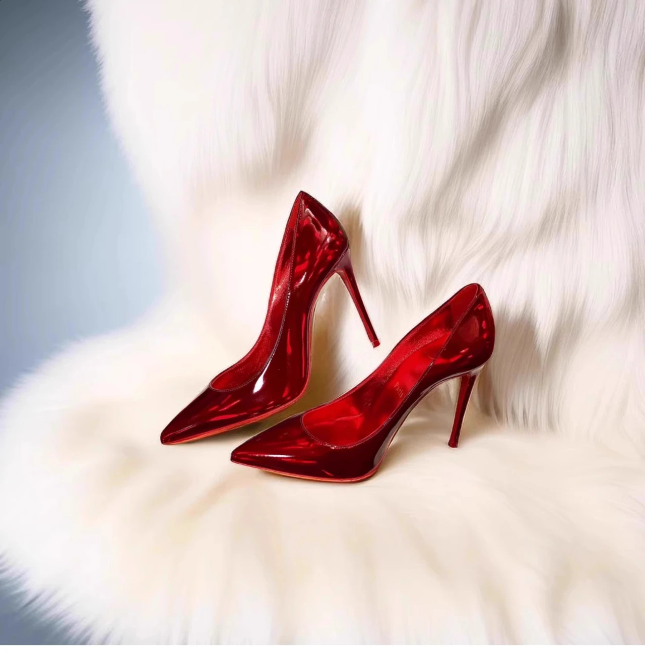 Glossy Red Pointed Toe Patent Leather High Heel Pumps Women Sexy Elegant Stiletto Heel Slip on Cm Party Dress Shoes250920