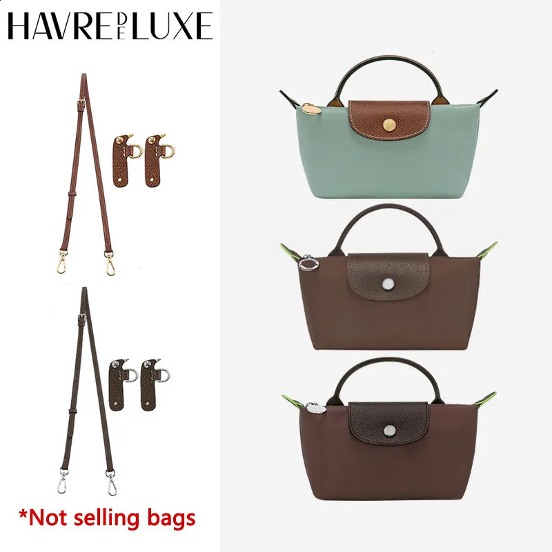 Leather Replacement Crossbody Bag Strap Fit for Longchamp 2025 Mocha mini shoulder strap without punching modification250920