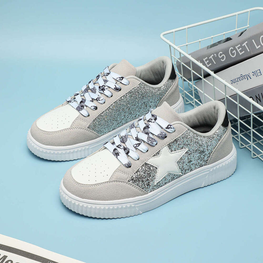 Fashion Sequin Designer Skateboard Shoes With Soft Soles Comfortable For All Seasons Outdoor Trendy Shoes For Couples Lace Up Casual Sports Shoes Scho