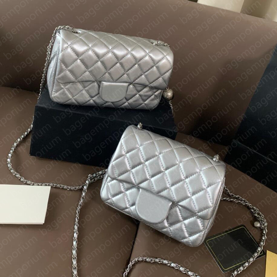 Women Luxury Classic Lambskin CC Flap Bags Real Leather Silver/Gold Metal Hardware Matelasse Chain Crossbody Shoulder Outdoor Sacoche Handbags