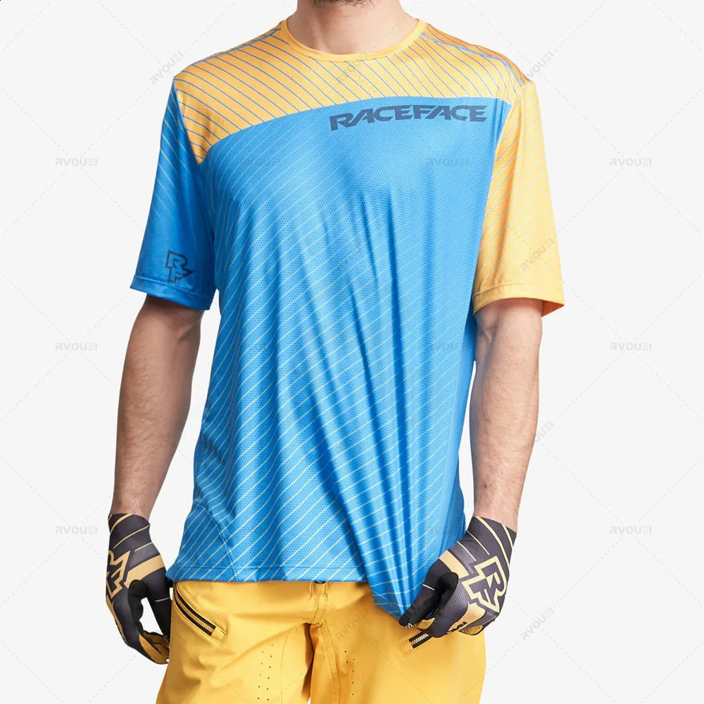 2025 RACE FACE Mountain Bike MTB Shirts Mens Downhill Jerseys Offroad DH Motorcycle Jersey Motocross Sportwear Clothing 250920