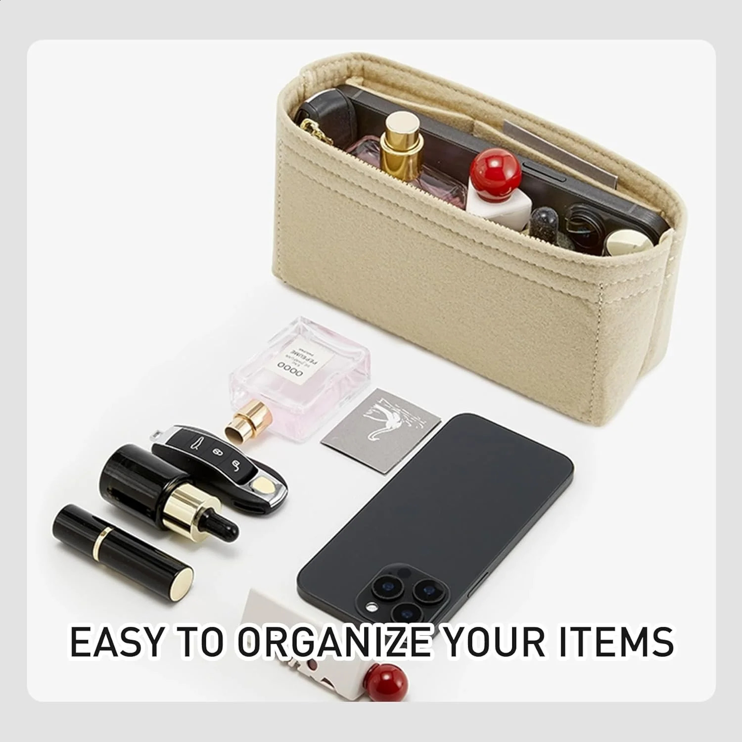 Bag Insert For LongChamp Mini Bag Organizer Felt Mini Bag Organizer for le pliage Green Pouch with Handle Small Handbag Shaper250920