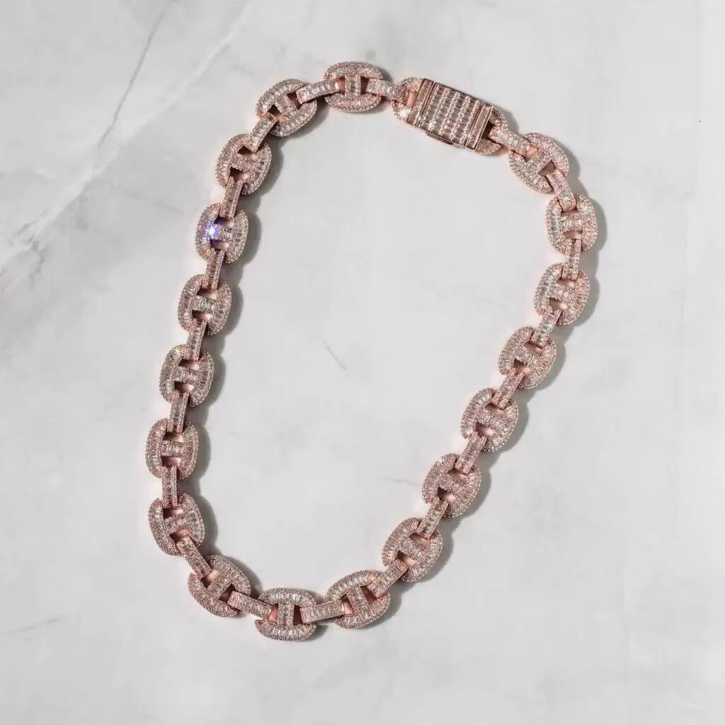 KIBO Gems Iced Out 15MM High Quality Sterling Silver Dancing Cuban Link Necklace Moissanite Cuban Link Chain