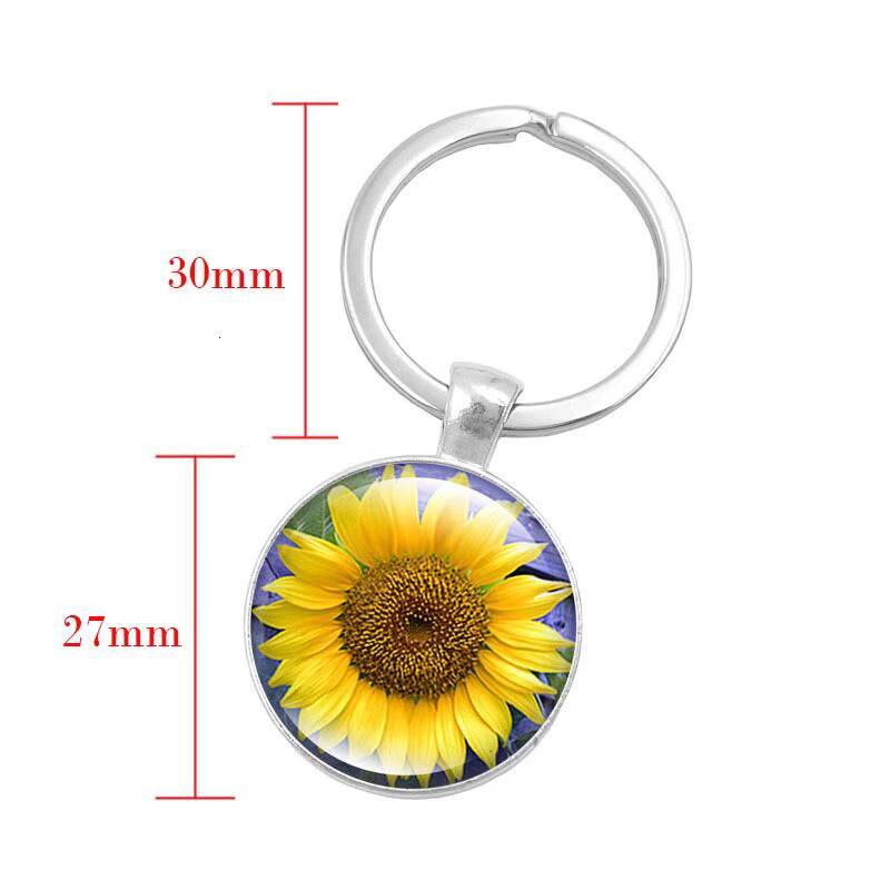Suower Time Stone Keychains Glass and Metal Key Rings with Bag Pendants - Durable Everyday Accessories Z260130