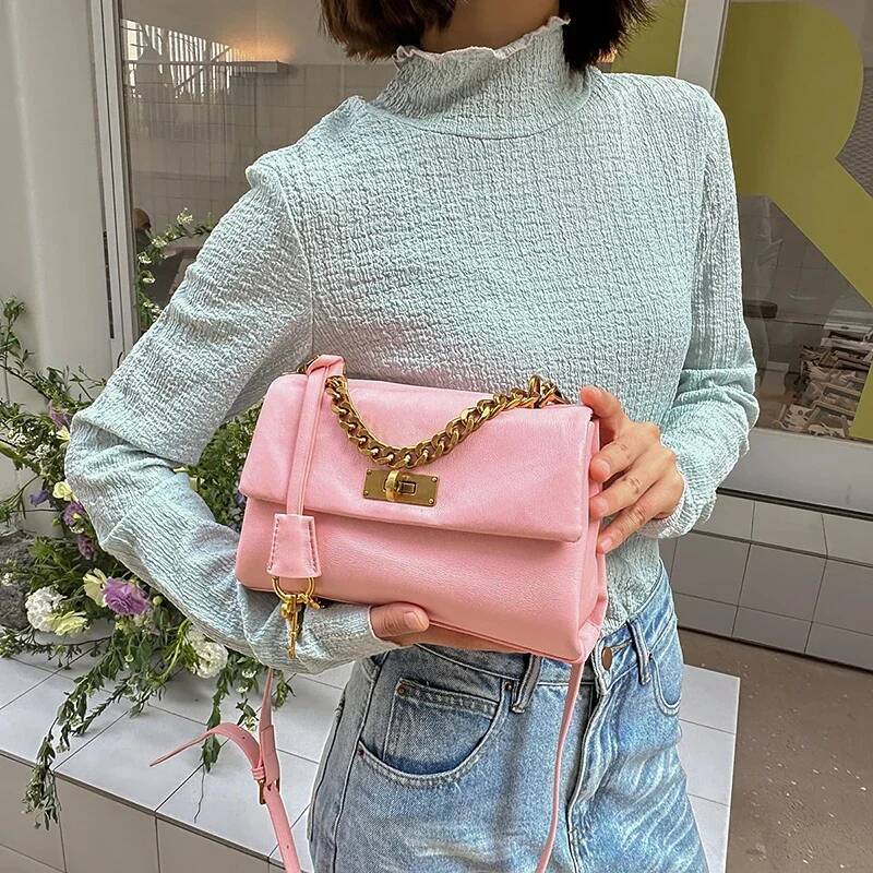 design French Fashion Style Women s Crossbody Bag Minimalist Retro Leather Women s Shoulder Bag Casual Solid Color Handbag Autumn New Designer Bag