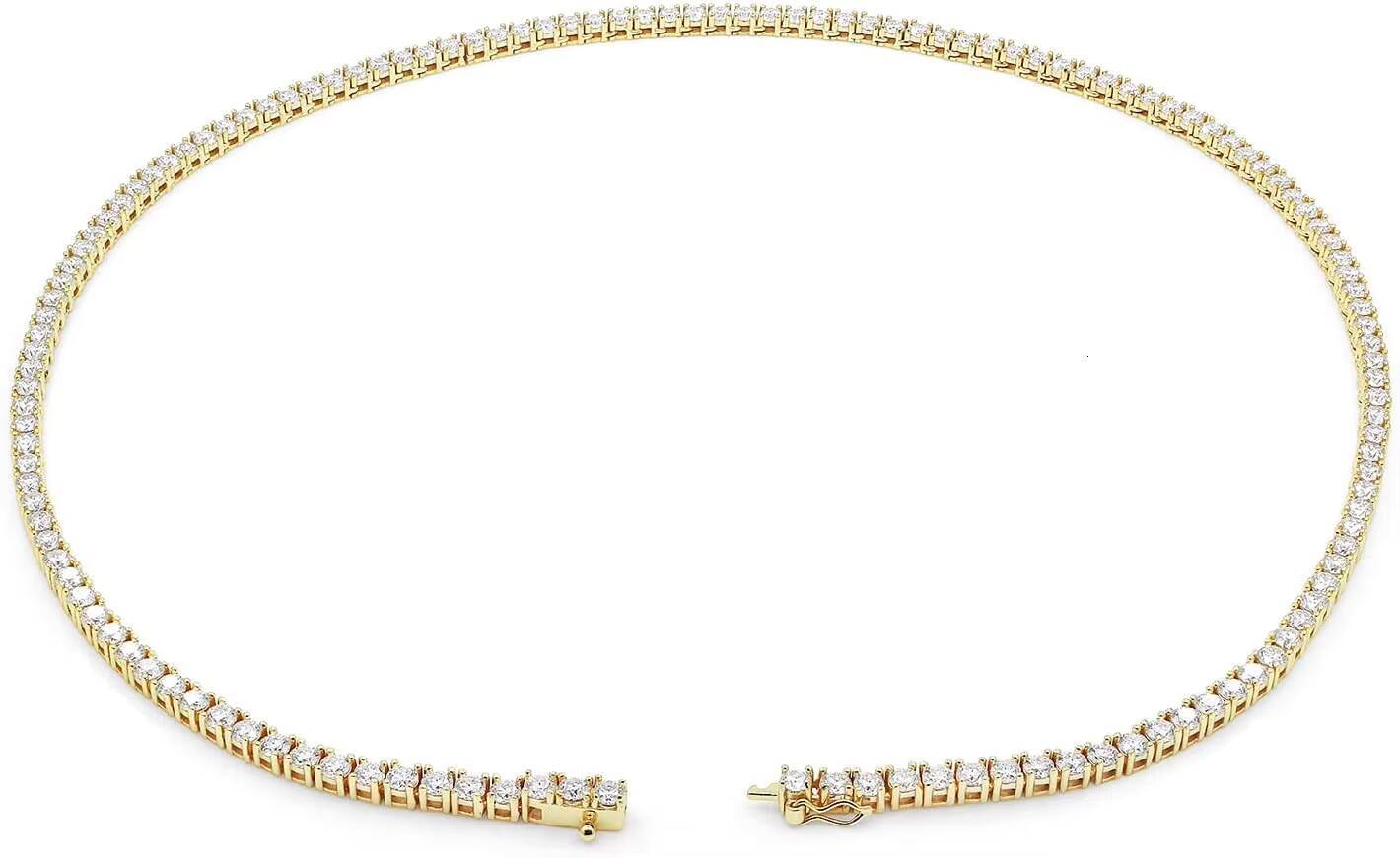 Customized Trend VVS Tennis Chain for Hiphop Moissanite Diamond in S925 Sterling Silver Bling Moissanite Tennis Chain