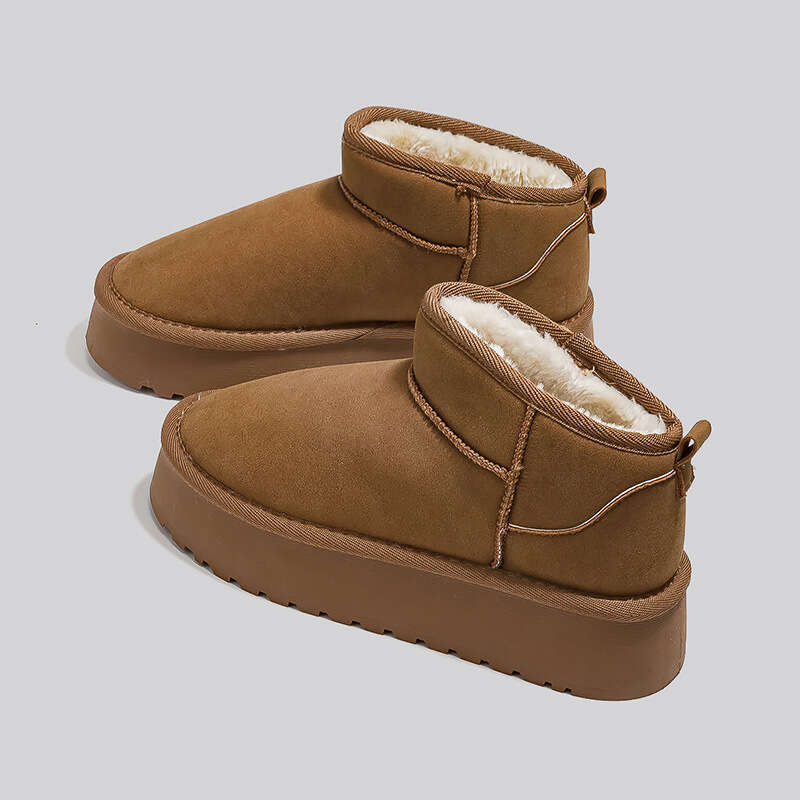 Platform Sole Snow for Women, Boots, 2024 Winter New Style, Warm Cotton Fleece Lined, Thickened Women's Shoes, Short Boots designer shoes designe