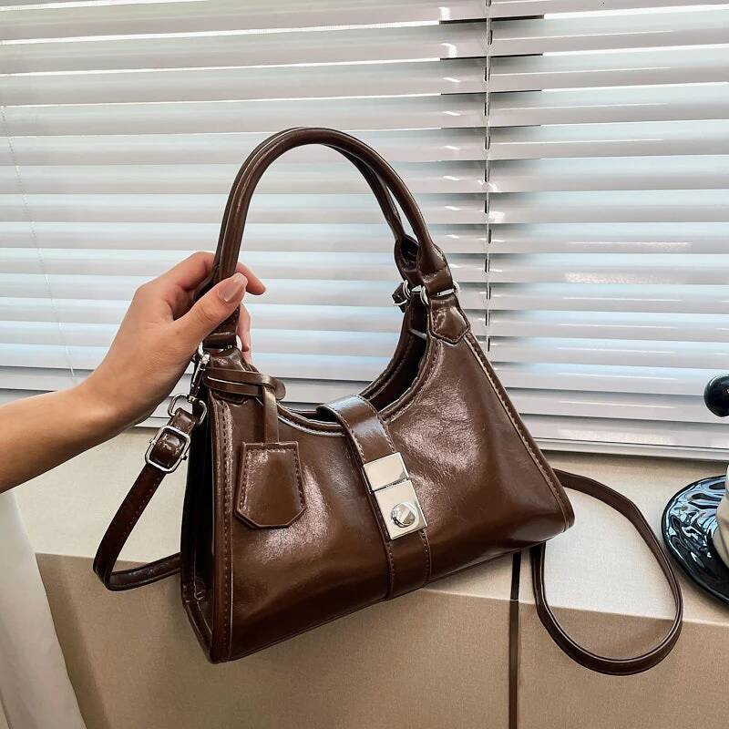 Vintage Handbag Versatile Commuting Bag Wrinkled Road Women s Shoulder Bag design Minimalist Women s Crossbody Bag Autumn New Designer Bag