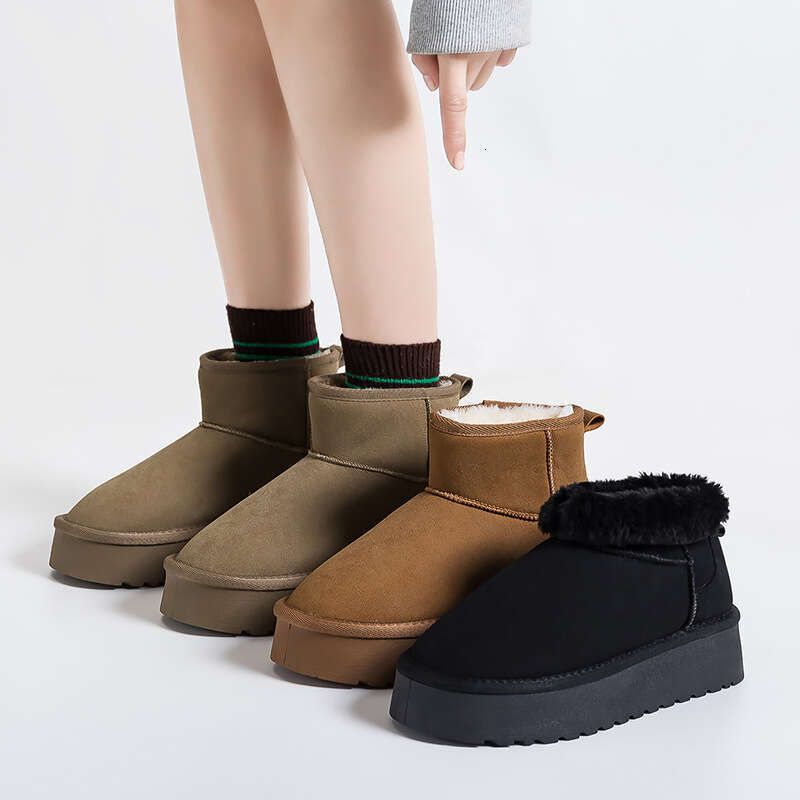 Winter New for women shoes, Fleece-Lined, Thickened Snow Cotton Versatile Thick-Soled Warm Shoes, Short Boots designer boots designer shoes snow boots