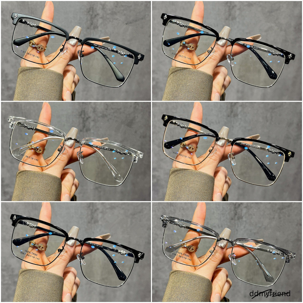 Designer For Women Men Business Anti-Blue Light Flat Mirror Glasses Square Frame Sunglasses Kp822 ddmyfriend ddmyfriend ddmyfriend ddmyfriend