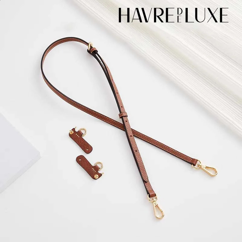 Leather Replacement Crossbody Bag Strap Fit for Longchamp 2025 Mocha mini shoulder strap without punching modification250920
