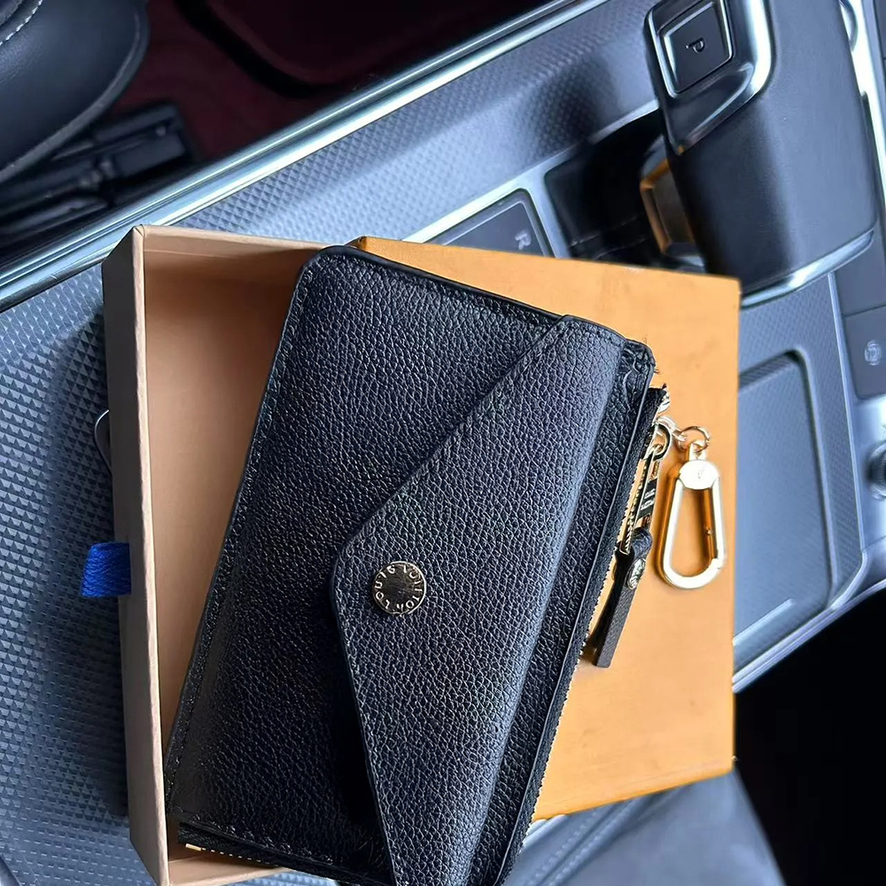 Fashion Women's & Men's Luxury Leather Accessories Set - AAA Designer Card Holder, Mini Zippy Wallet, Coin Purse & Key Chain - Stylish & Functional