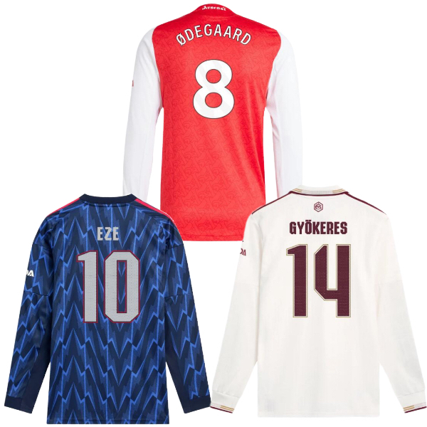 Gunners Long sleeve 25 26 EZE SAKA GYOKERES ARsen Soccer jerseys 2025 2026 RICE HAVERTZ ODEGAARD G.JESUS ZUBIMENDI TROSSARD NWANERI SALIBA MARTINELLI football shirt