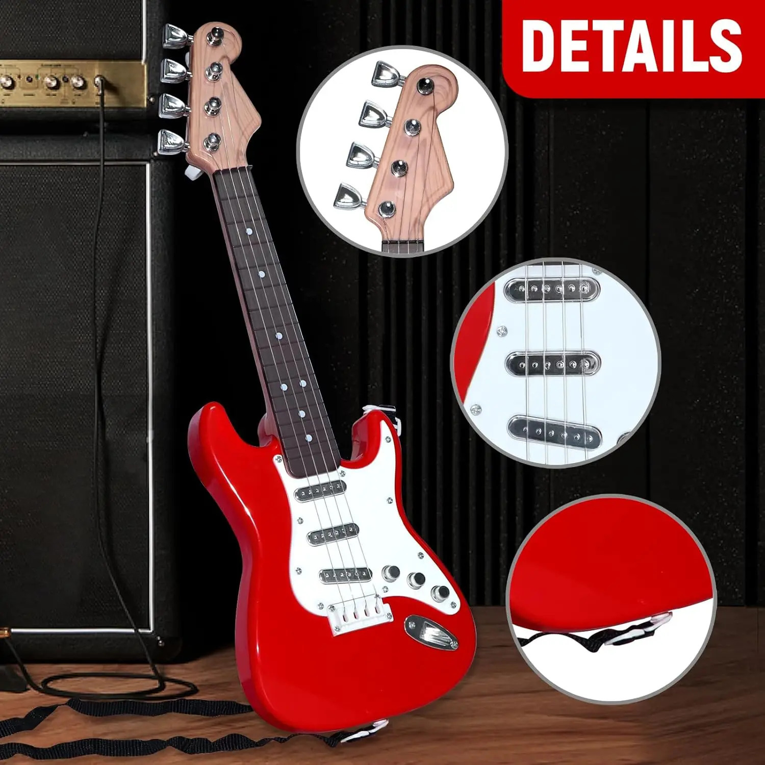 Kids 4String Electric Guitar Toy Multifunctional Portable Electronic Musical Instrument Ideal Gift Toy for Boys and Girls 250920